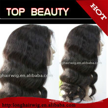 100% cheveux humains brésiliens longues perruques ondulées drop shipping